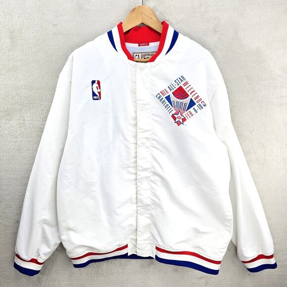 Mitchell & Ness 1991 NBA All-Star Game Charlotte Jacket Mens XL White Basketball - Picture 2 of 16